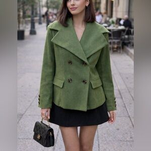 Marvin Richards Forest Green Pea Coat